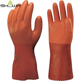 ショーワ 塩化ビニール手袋 No620ニューロングビニローブ オレンジ Lサイズ (1双) 品番:NO620-L