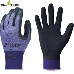 SHOWA ショーワグローブ 作業手袋 天然ゴム背抜き手袋 ライトグリップ パープル Lサイズ (1双) 品番:NO341-LPL