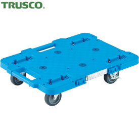 【動画あり】 TRUSCO(トラスコ) 樹脂製平台車 ルートバン 400X600 4輪自在 ストッパー付 青 (1台) 品番：MPB-600JS-B