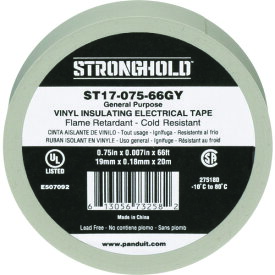 ストロングホールド StrongHoldビニールテープ 一般用途用 グレー 幅19.1mm 長さ20m ST17-075-66GY (1袋) 品番：ST17-075-66GY