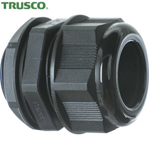 トラスコ TRUSCO 電線管コネクタ ナイロンケーブルグランド 適合ケーブル32〜38mm G/(PF)1 1/2 黒 1個入り (1Pk) 品番:TG11238BK