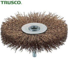 トラスコ TRUSCO 軸付ホイールブラシ φ100X軸6 真鍮メッキ鋼線 線径0.25 (1個) 品番：TB-6251