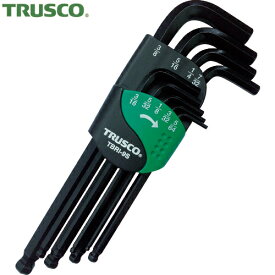 TRUSCO(トラスコ) ボールポイント六角棒レンチセット 9本組(インチタイプ) (1S) 品番：TBRI-9S