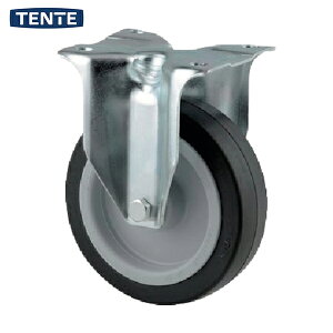 テンテキャスター プレート式キャスター ALPHA (ゴム車) φ100 固定式 (1個) 品番:3478UER100P62