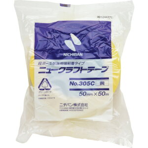 ニチバン ニュークラフトテープ 305C黄 50mm×50m (1巻) 品番:305C2-50