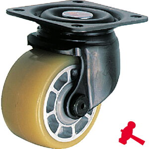 ハンマーキャスター 低床重荷重用旋回式ウレタン車輪(アルミホイール・ボールベアリング)50mm (1個) 品番:540S-BAU50