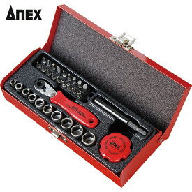 アネックス(Anex) コンパクトラチェット52 ビット28本組 (1S) 品番：525-28B