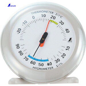 シンワ測定 温湿度計 Q-2 丸型 10cmライトグレー (1個) 品番:70497