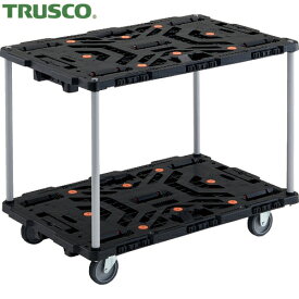 TRUSCO(トラスコ) 連結式樹脂製2段台車 ビートル 900X600 自在3輪 ハンドルなし (1台) 品番：BT920J3-E100