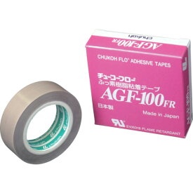 チューコーフロー フッ素樹脂(テフロンPTFE製)ガラスクロス粘着テープ AGFー100FR 0.18t×19w×10m (1巻) 品番：AGF100FR-18X19