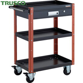 トラスコ TRUSCO ツールワゴン イーグルワゴン 600X400XH880 引出付 ブラック／オレンジ (1台) 品番：EGW-963V-BKOR
