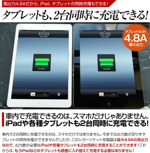 シガーソケットUSBカーチャージャー2ポート車充電器車載充電器コンセント充電スマホiPhone充電器4.8A車車載タブレットスマホ充電器イノバINOVA