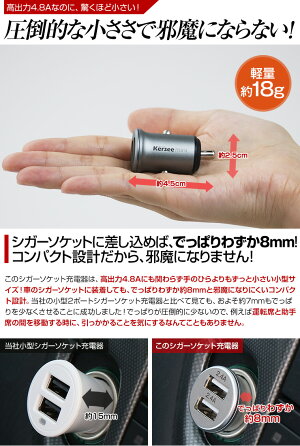 シガーソケットUSBカーチャージャー2ポート車充電器車載充電器コンセント充電スマホiPhone充電器4.8A車車載タブレットスマホ充電器イノバINOVA