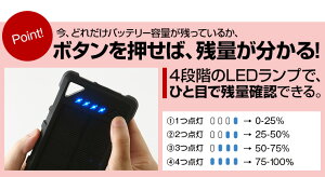 防水防塵IP67取得耐衝撃ソーラーパネル充電器16000mAh