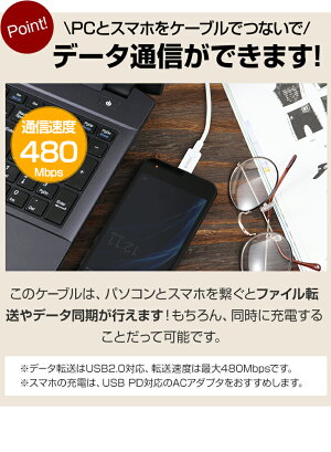 USBUSBPDパワーデリバリーType-CTypeCCケーブルCCケーブル充電急速充電USB2.0ハイスピード通信グッズスマホケーブル急速タイプcMacBookMacBookProVAIOXperiaGalaxyS8SwichイノバINOVA