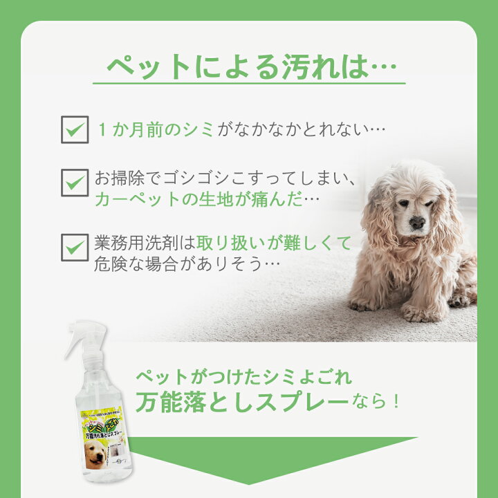 楽天市場 シミとり基本セット ペット 洗剤 汚れ落とし シミ取り剤 ペットのつけた シミ よごれ 万能落とし スプレー 100ml 業務用 犬 猫 汚れ クリーナー しみ抜き シミ抜き シミ取り しみぬき しみ 消す 絨毯 マット カーペット クリーニング S ホテル旅館洗剤専門