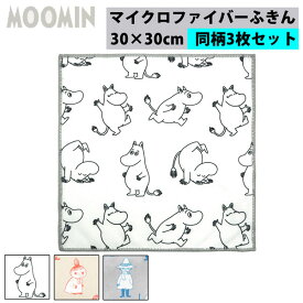 【4/20(土)限定 10%OFFクーポン!】 ふきん マイクロファイバー ムーミン MOOMIN リトルミイ スナフキン 3枚 セット set 布巾 吸水 抗菌 防臭 洗濯できる 洗える 北欧 グレー ホワイト モノトーン シンプル かわいい 新生活