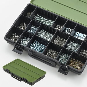 【10/30限定 ほぼ全品10%OFFクーポン配布中】 工具箱 部品箱 Tufcon タフコン パーツケース #343 カーキ ブラック AP-3508 ツールボックス プラスチック おしゃれ 道具箱 収納ケース 工具入れ 工具ケ