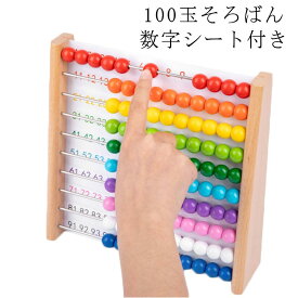 知育玩具 数 算数 木のおもちゃ 百玉 そろばん 木製 知育 誕生日プレゼント バースデー おもちゃ オモチャ 4歳 5歳 四歳 五歳 女の子 女 男の子 男 100玉そろばん 子ども こども 子供 小学生 クリスマス クリスマスプレゼント 3歳 幼児