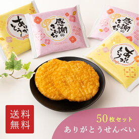 ありがとう せんべい 50枚入 お菓子 三州製菓 三州総本舗 煎餅 個包装 小分け 感謝 贈り物 お礼 御礼 お返し ごあいさつ ご挨拶 メッセージ ばらまき 大量 まとめ買い 餞別 退職 異動 転勤 イベント 謝恩会 プチギフト お配り 50個 育休 産休 職場