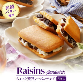【全商品P5倍 12/13 10時〜 12/15迄】＼さらにおいしく！リニューアル／ 1000円ポッキリ 送料無料 ちょっと贅沢 レーズンサンド 6個入り サンドクッキー スイーツ お試し お菓子 ギフト 焼き菓子 クッキー 個包装 ラムレーズン おやつ ポイント消化 ばらまき菓子