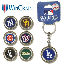 【即日発送】MLB メジャーリーグ キーホルダー キーリング 回転式 キーストラップ ドジャース ヤンキース パドレス カブス ホワイトソックス アスレチックス ナショナルズ 公式グッズ 大谷翔平 LA NY SD ベースボール アメリカ雑貨 WinCraft
