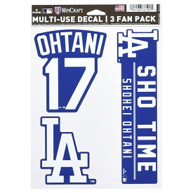 【3枚セット・送料無料】大谷翔平 ステッカー SHO TIME LA Dodgers MLB 公式グッズ シール デカール カッティングステッカー SHOHEI OHTANI #17 背番号 LAロゴ ファンパック メジャーリーグ ベースボール 応援グッズ パソコン 車 オフィシャル WinCraft