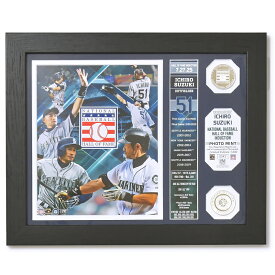 【セール】【即納】 限定5000個 イチロー 記念グッズ コイン フォトフレーム 額縁 2025 アメリカ野球殿堂入 シリアルナンバー 39mm シルバー 写真 MLB公式 マリナーズ ヤンキース フォトコラージュ コレクション イチロー 鈴木 Ichiro Suzuki Highland Mint メジャーリーグ