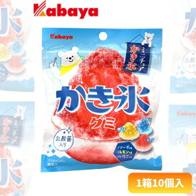 【期間限定】170円 カバヤ 55gかき氷グミ [1箱 10袋入]【お菓子 夏季限定 ソーダ いちご レモン ガリガリ食感 乳酸菌 おやつ まとめ買い 箱買い】