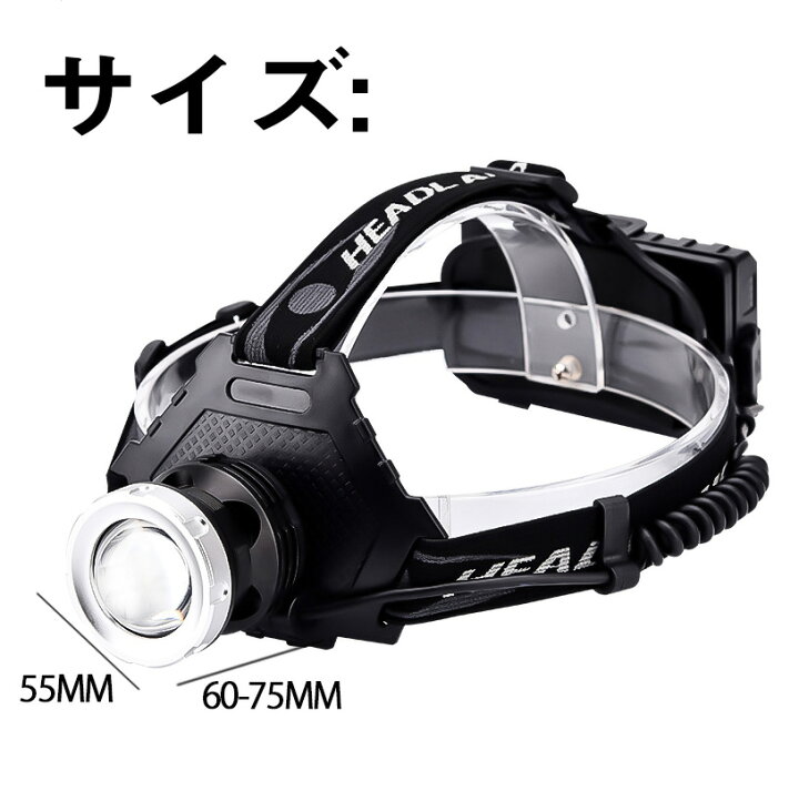 楽天市場 Ledヘッドライト 超強ルーメン 超高輝度 最新仕様 充電式 残量表示 伸縮ズーム 5段階の点灯モード Usb輸出 登山 夜釣り アウトドア作業 Sos 超強 三友ショップ