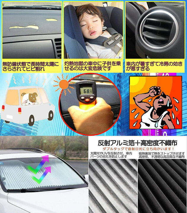 楽天市場 自動伸縮 サンシェードサンシェード 車 遮光 遮熱 自動伸縮 フロントサンシェード 吸盤式 プライバシーを保護する 取付け簡単 各車類対応 プレゼント 父の日 母の日 三友ショップ