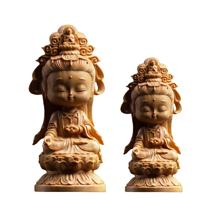 楽天市場】木製 座禅菩薩 観音像 彫刻 仏具 観音様 風水 オブジェ 置物 