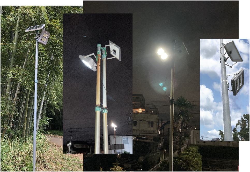 グリーンエネポール ソーラーLEDライトGX60B-18W-3000L明るい 防災・防犯・駐車場　連続点灯、モーションセンサーが選べる 