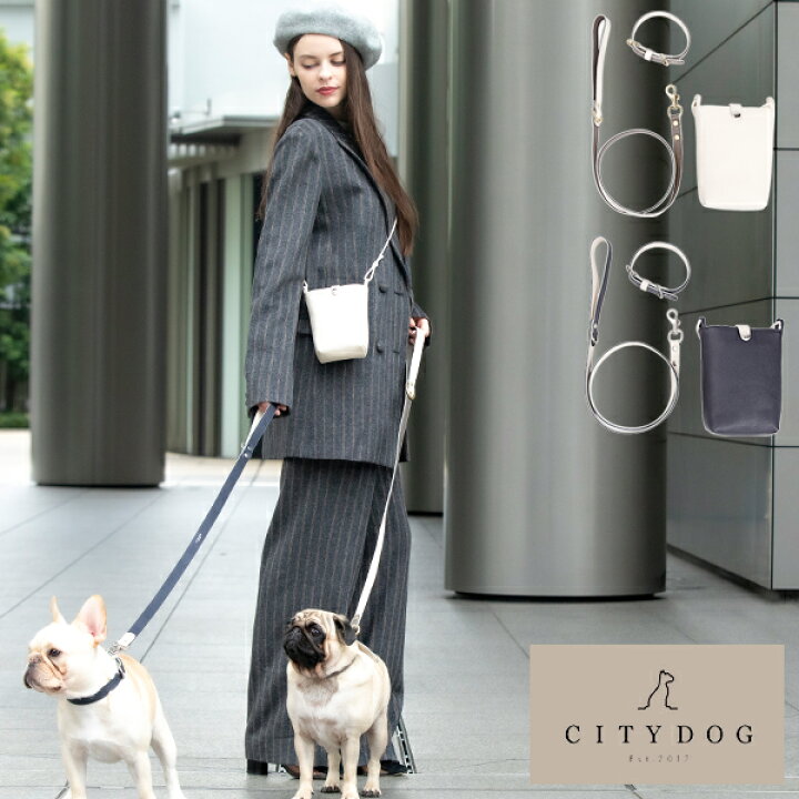 楽天市場 Citydog シティドッグ バイカラーコレクション 首輪 リード ポシェット 犬 本革 革 リード 首輪 伸縮 おしゃれ かわいい ハーネス シンプル 2頭引き 多頭 中型犬 小型犬 国産 日本製 牛革 皮 レザー 職人