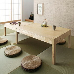 スライド伸縮 テーブル 幅135〜235×奥行き80×高さ37cm エクステンションリビングテーブル Elcua エルクア 天然木 木製 伸縮 ローテーブル テーブル センターテーブル 角型 ナチュラル キャスタ