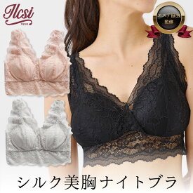 【5/28！半額クーポンで3,990円】 シルク レース ナイトブラ 育乳 ブラジャー 小胸 大きいサイズ 可愛い ノンワイヤーブラ 育乳ブラ ワイヤーなし レース付き ノンワイヤー ブラジャー下着 インナー 日中 レディース 夜 昼夜兼用 夜用 バストアップブラ