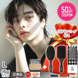 【半額クーポンで 3,060円】 ヘアブラシ メンズ クリーナー 男性 プレゼント ギフト 誕生日プレゼント イルチ 高級 豚毛 猪毛 くし ブラシ パドルブラシ ブローブラシ ヘアーブラシ 髪の毛 サラサラ くせ毛 おすすめ 豚毛ヘアブラシ 豚毛ブラシ 静電気 ブラシ ヘアー