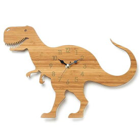 ウォールクロック クロック 時計 壁 掛時計 恐竜 ダイカット 木製 木材 リビング 子供部屋 インテリア ギフト プレゼント
