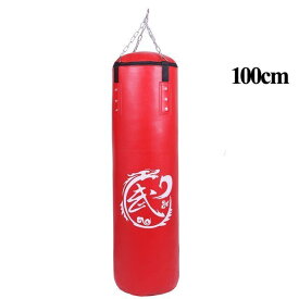 赤黒puレザートレーニングフィットネス総合格闘技ボクシングパンチングバッグ空のスポーツキックサンドバック 100cm red PU