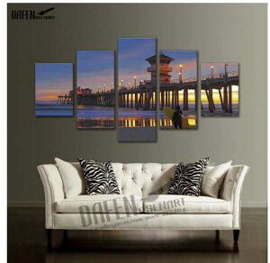 �C �r�[�` 5���Z�b�g �T�C�Y 30*40cmX2��+30*60cmX2��+30*80cm �L�����o�X �C���e���A �A�[�g �p�l�� ���� �G�� �Ǌ|�� �������