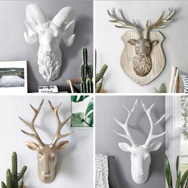 European 3D Simulation Animal Deer Head Stereo Creative Livingroom Wall Hanging Mural Resi