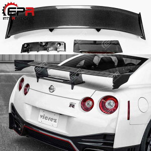  O For Nissan R35 GTR Carbon Fiber Rear Spoiler (Included Lights) Nismo Style GT Rear W