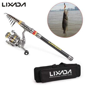 Lixada Telescopic Fishing Rod Combo Reel Full Kit Carbon Fiber Pole+Spinning Fishing Tackl