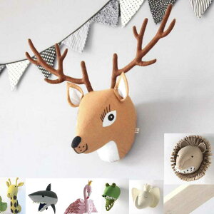 Elephant Lion Giraffe Tiger Deer Head Wall Mount Artwork Decor Doll Toys �A�j�}�� Head Wall