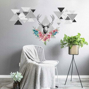 Creative European style deer head Elk Wall Sticker PVC Material DIY Art Wall Decals Li