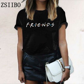FRIENDS Letter t shirt 女性 tshirt カジュアル t shirt For Lady Girl Top Tee Hipster Dro