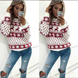 ���� Lady Jumper �X�D�G�b�ger Pullover Tops Coat �N���X�}�X �~ ����s Ladies Warm Brief Swe