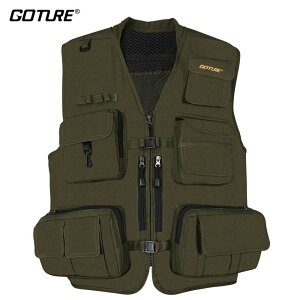 Goture Black/Dark Green Durable Outdoor Fishing Vest Multifunction Life Jacket Waistcoat