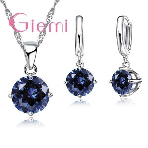 Giemi 8 �Fs Crystal �y���_���g �l�b�N���X Earrings Set 925 Sterling �� Elegant