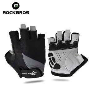 ROCKBROS �T�C�N�����O Anti-slip Anti-�X�D�G�b�g ���� Half Finger Gloves �ʋC Anti-shock